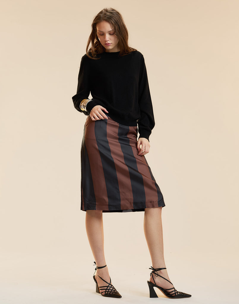 Stripe Collectible Silk Skirt