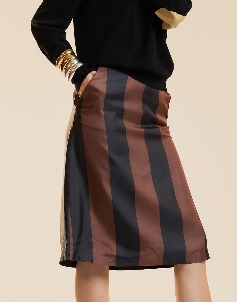 Stripe Collectible Silk Skirt