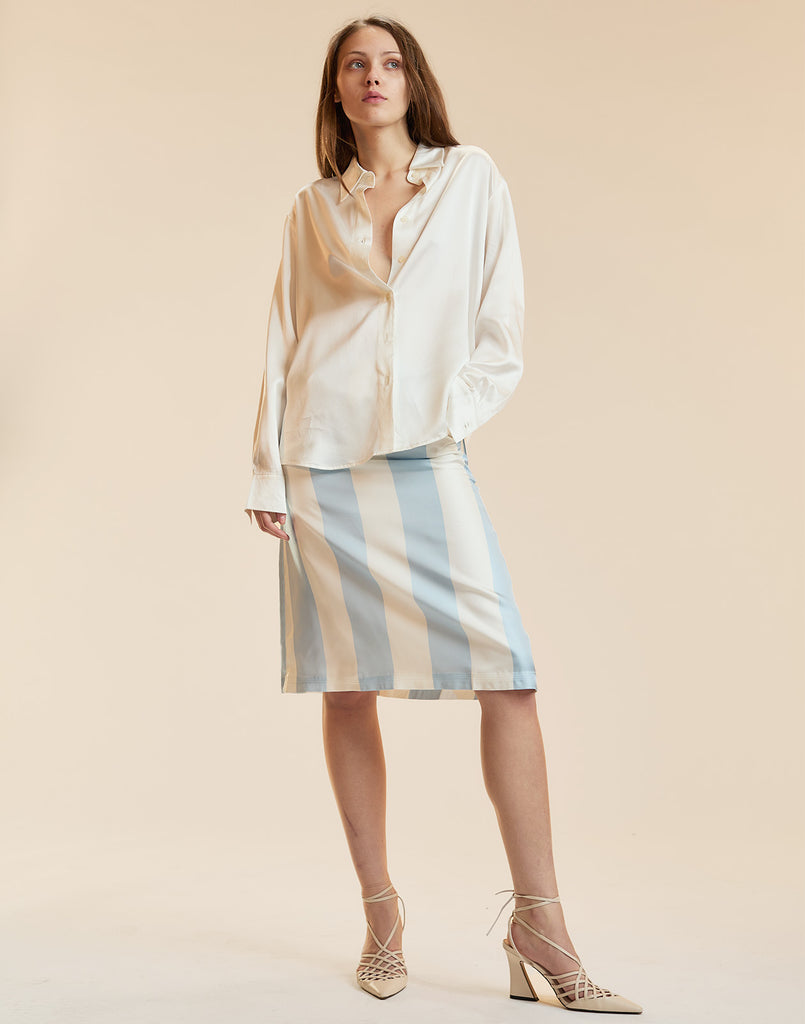 Stripe Collectible Silk Skirt