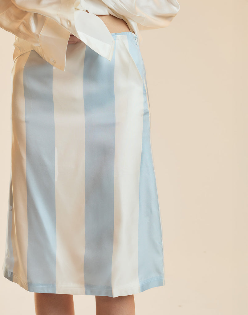 Stripe Collectible Silk Skirt