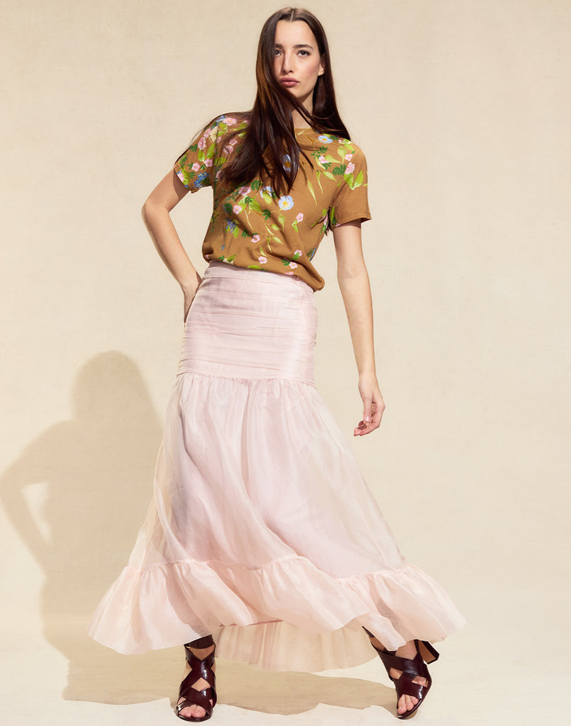 Serafina Silk Skirt in Pink