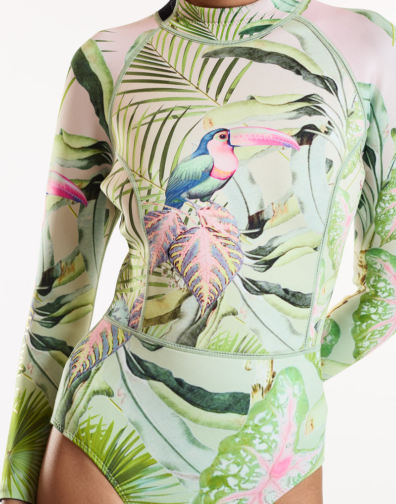 Green Tropical Long Sleeve Wetsuit