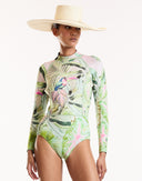 Green Tropical Long Sleeve Wetsuit