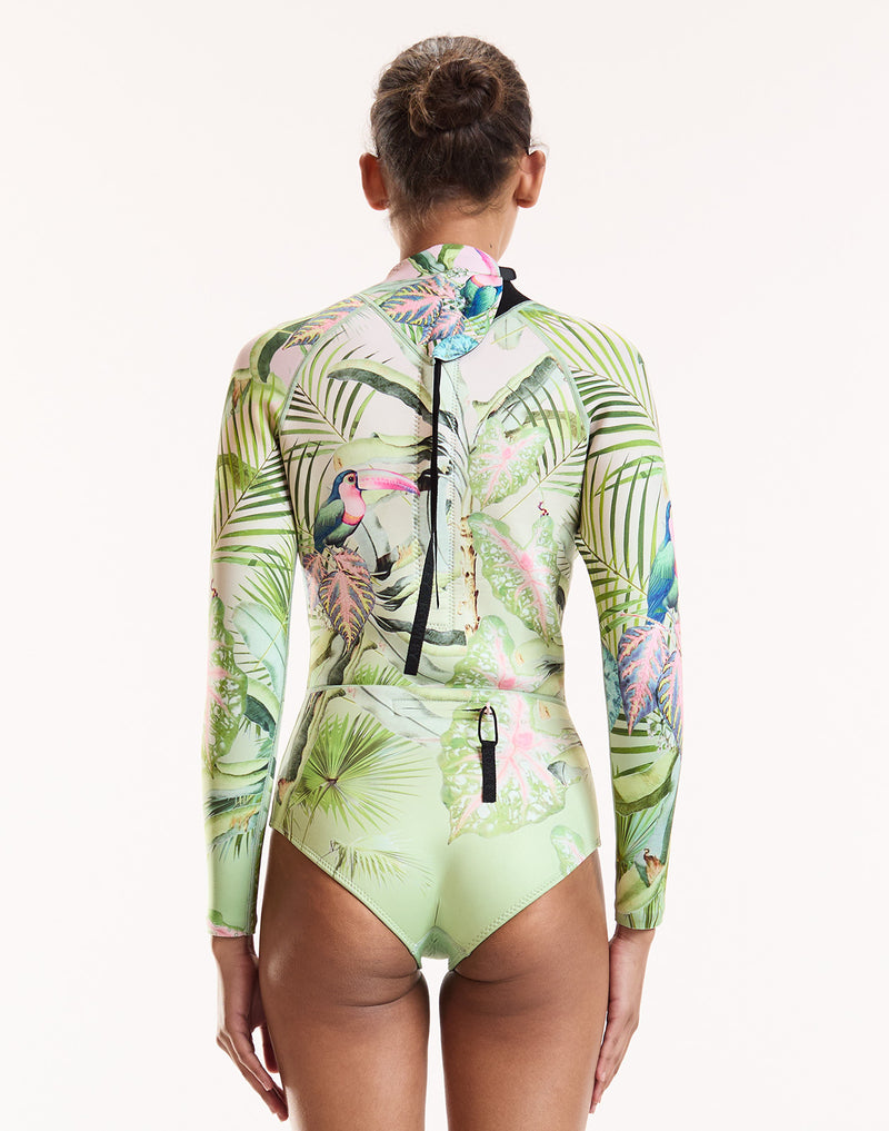 Green Tropical Long Sleeve Wetsuit