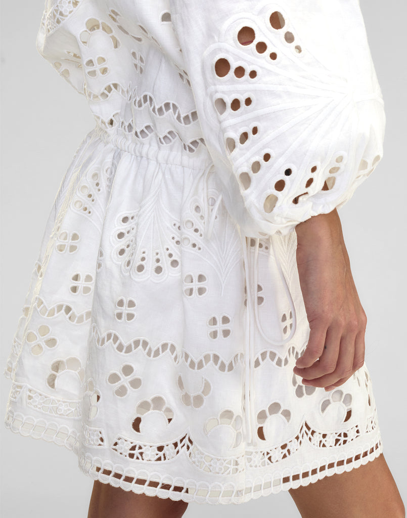 Eva Embroidered Drop Waist Dress