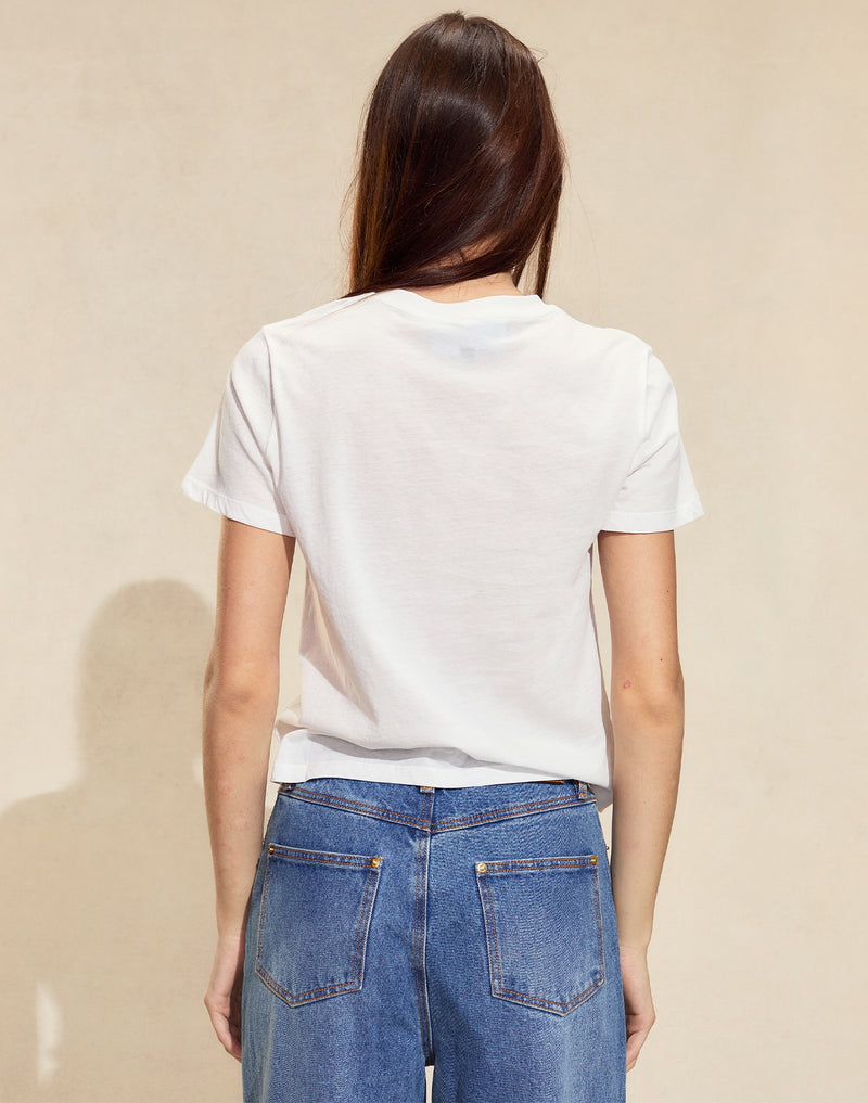 Cynthia Rowley Metallic Bow Tee
