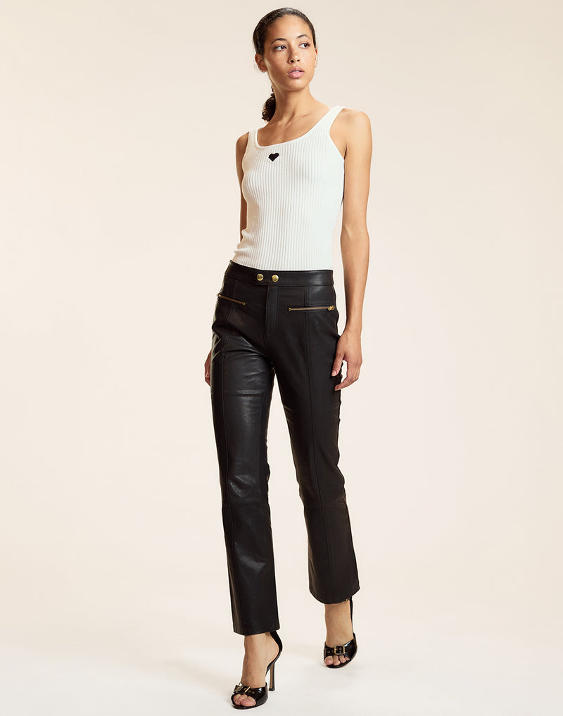 Heart Embroidered Knit Top