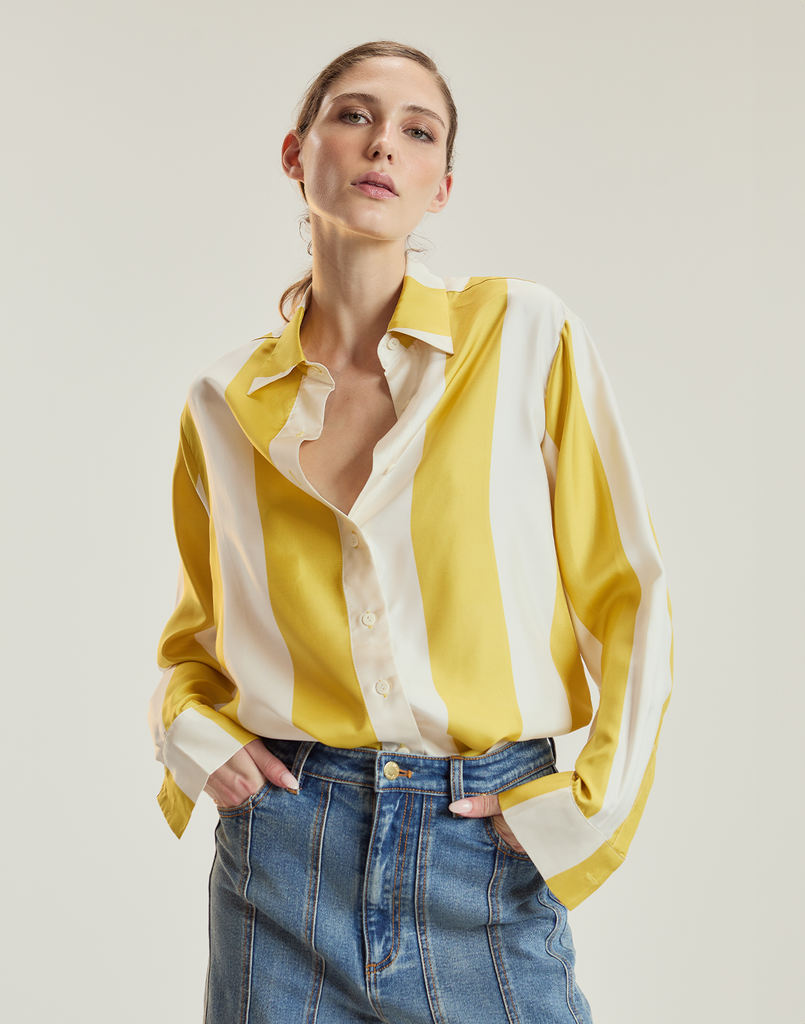 Collectible Stripe Silk Shirt