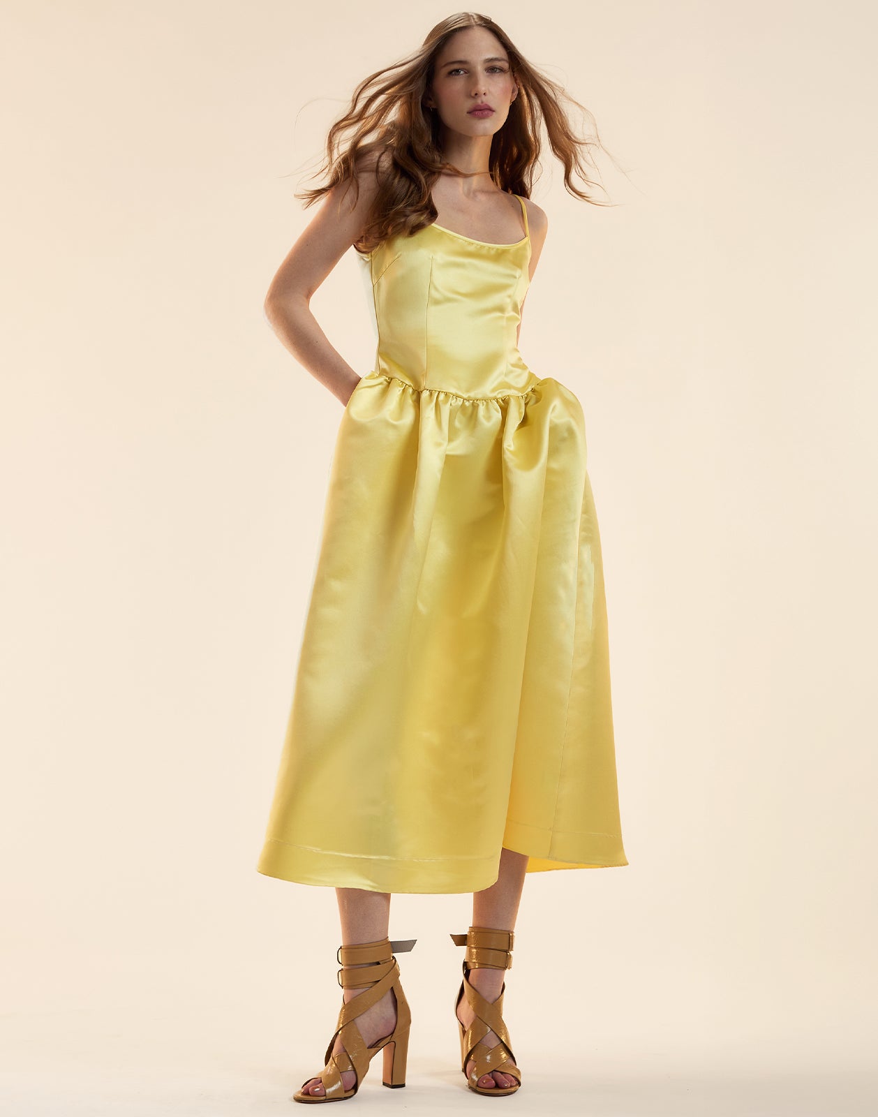 Genevive Satin Midi Dress