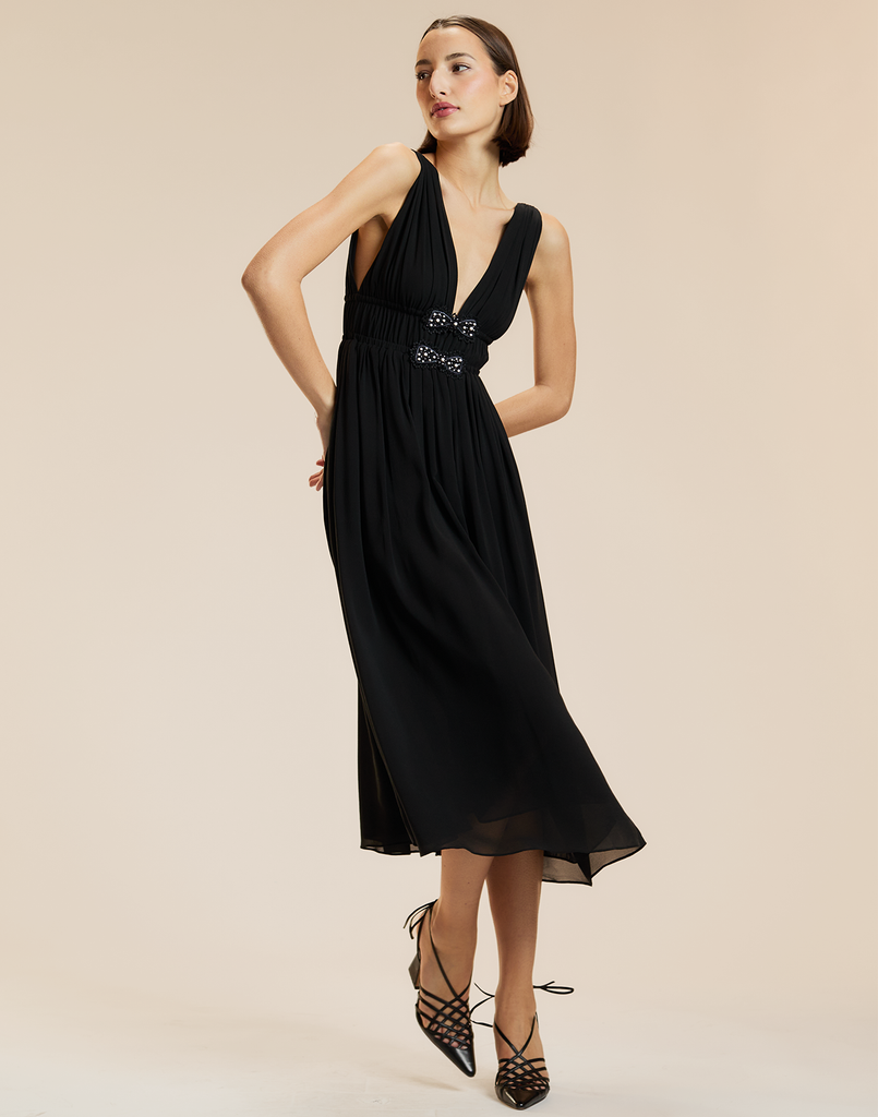 Amelie Silk Midi Dress
