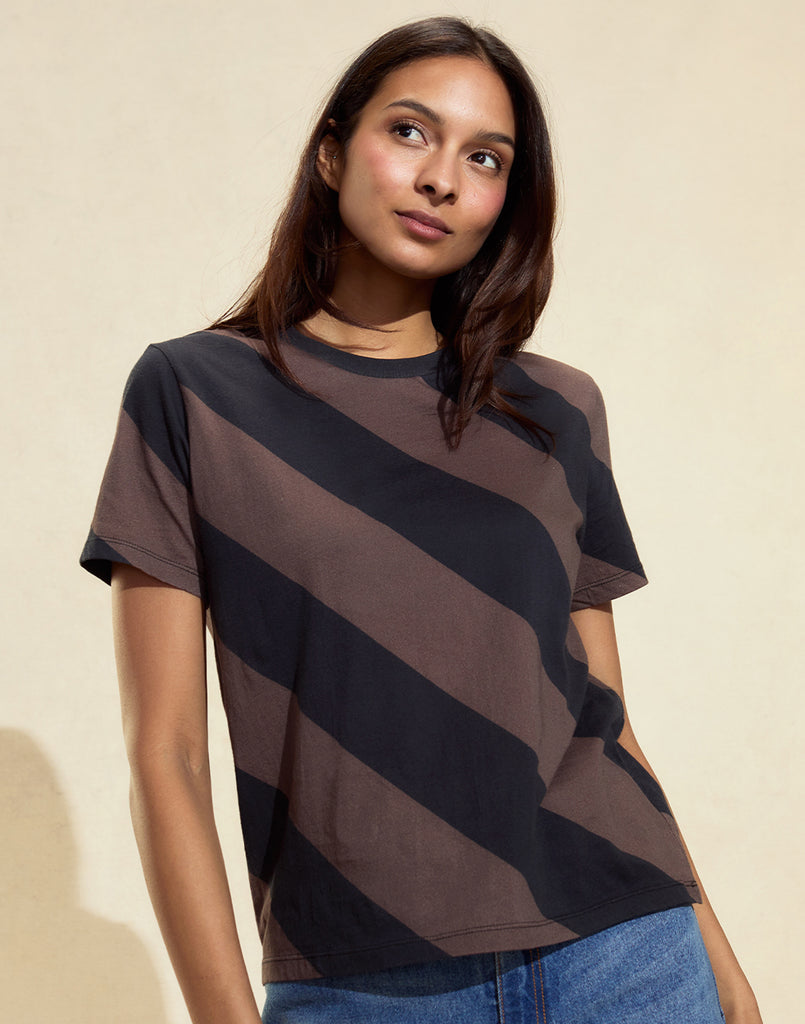 Cynthia Rowley Diagonal Stripe Tee