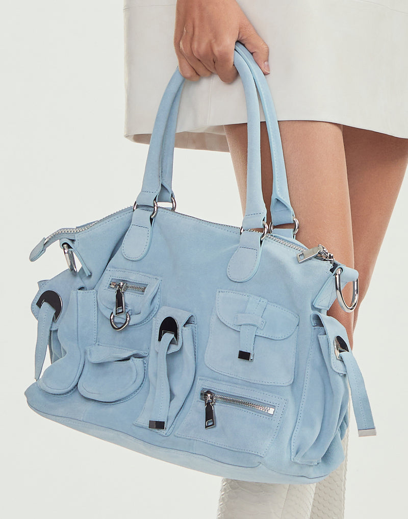 Cynthia Rowley Suede Cargo Pocket Shoulder Bag