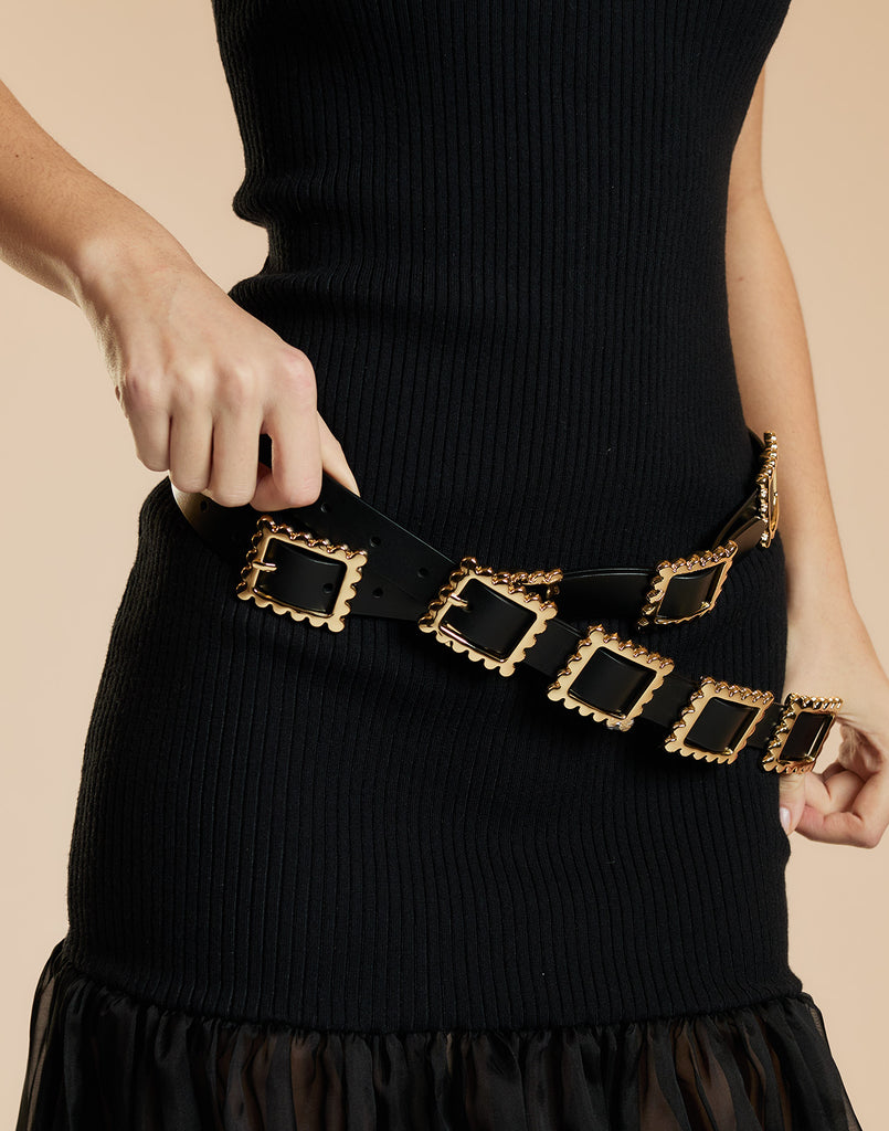 Gold Buckle Thin Belt