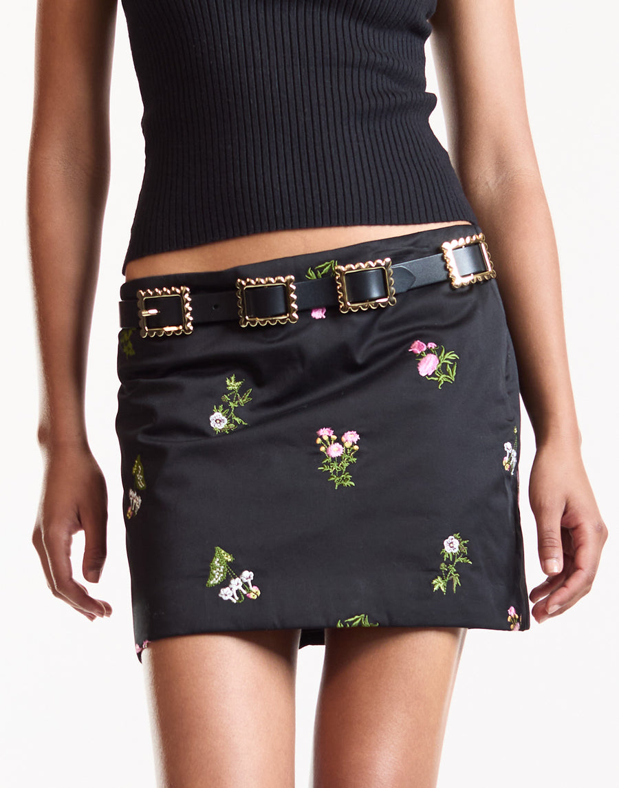 Bouquet Embroidered Skirt