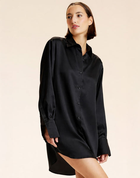 Collectible Silk Shirt Dress / Black / L / Cynthia Rowley Collectible Silk Shirt Dress / Black / L / Cynthia Rowley