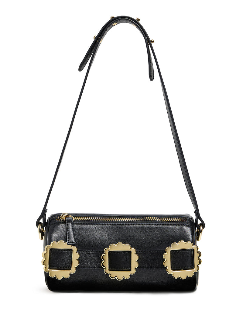 Mini Drum Shoulder Bag in Black
