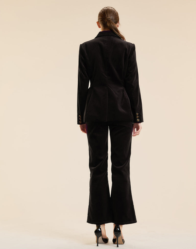 Velveteen Suit cropped pants in black
