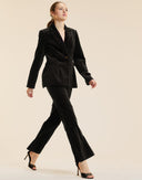 Velveteen Suit cropped pants in black