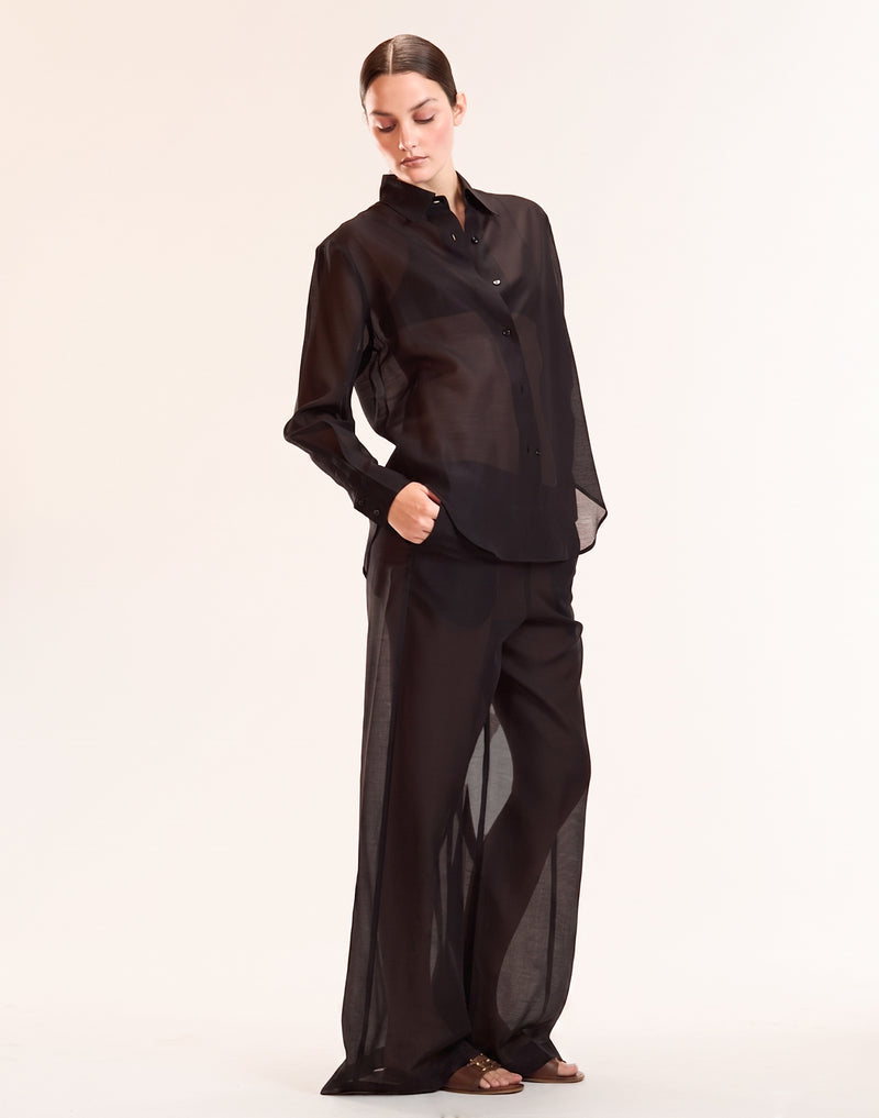Black Sheer Wide Leg Pant