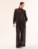 Black Sheer Wide Leg Pant