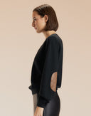 Black Crewneck Sweater with Elbow Patches 