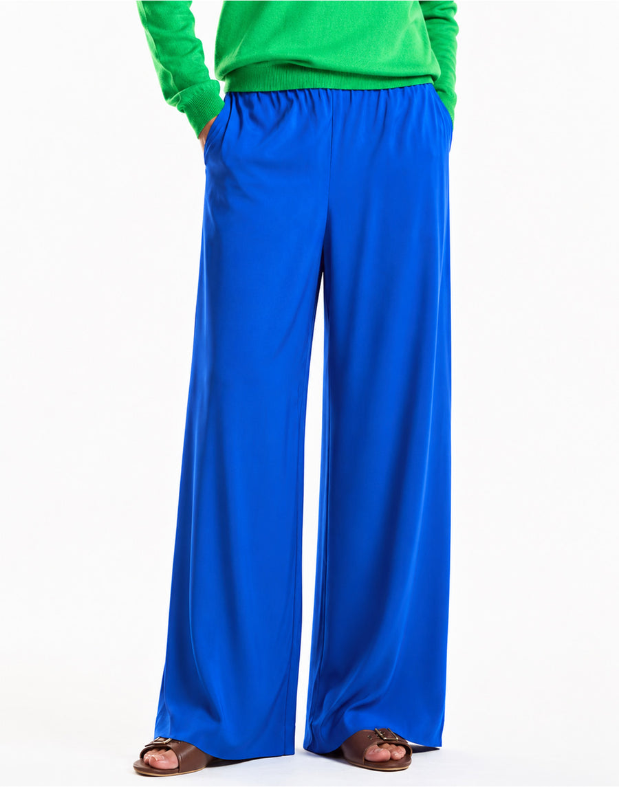 BLUE SATIN LOUNGE PANT