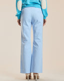 Blue Side Stripe Kick Flare Pants 