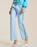 Blue Side Stripe Kick Flare Pants 