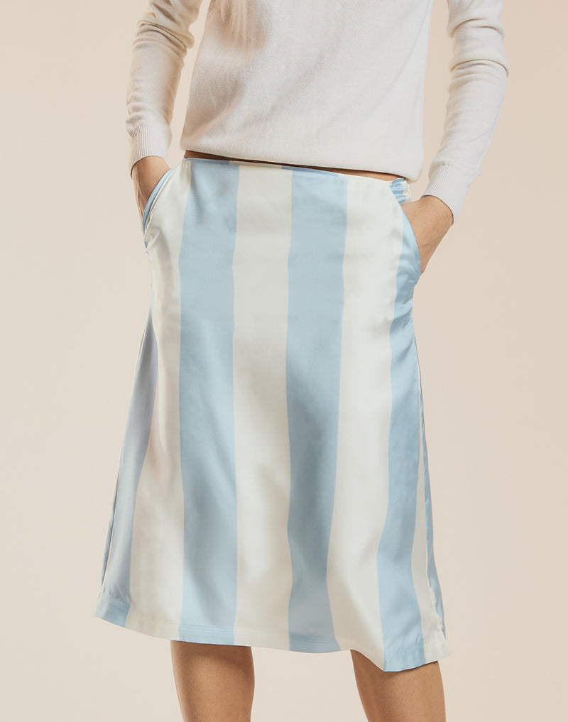 Stripe Collectible Silk Skirt