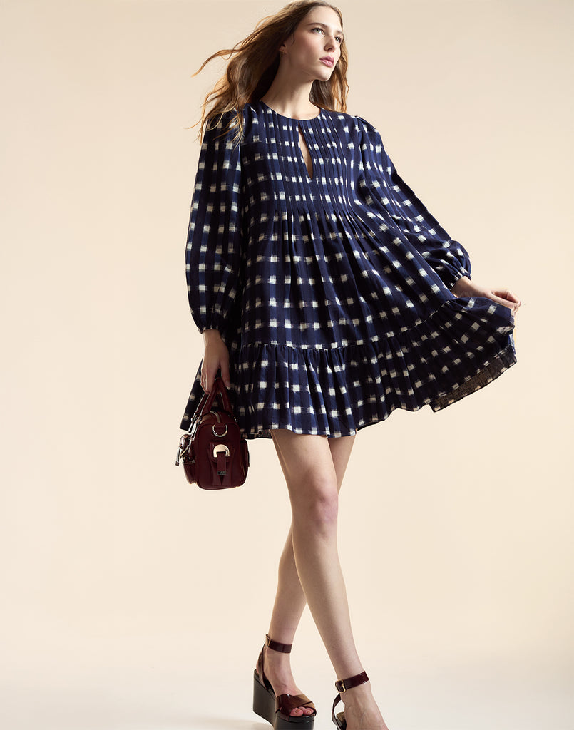 Ingrid Pintuck Mini Dress