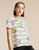 White Ribbon Floral Printed Tee 