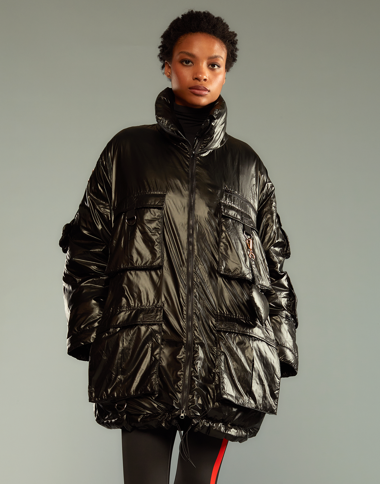 Puffer raincoat top