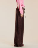 Chocolate Silk Wide Leg Snaps Pants 