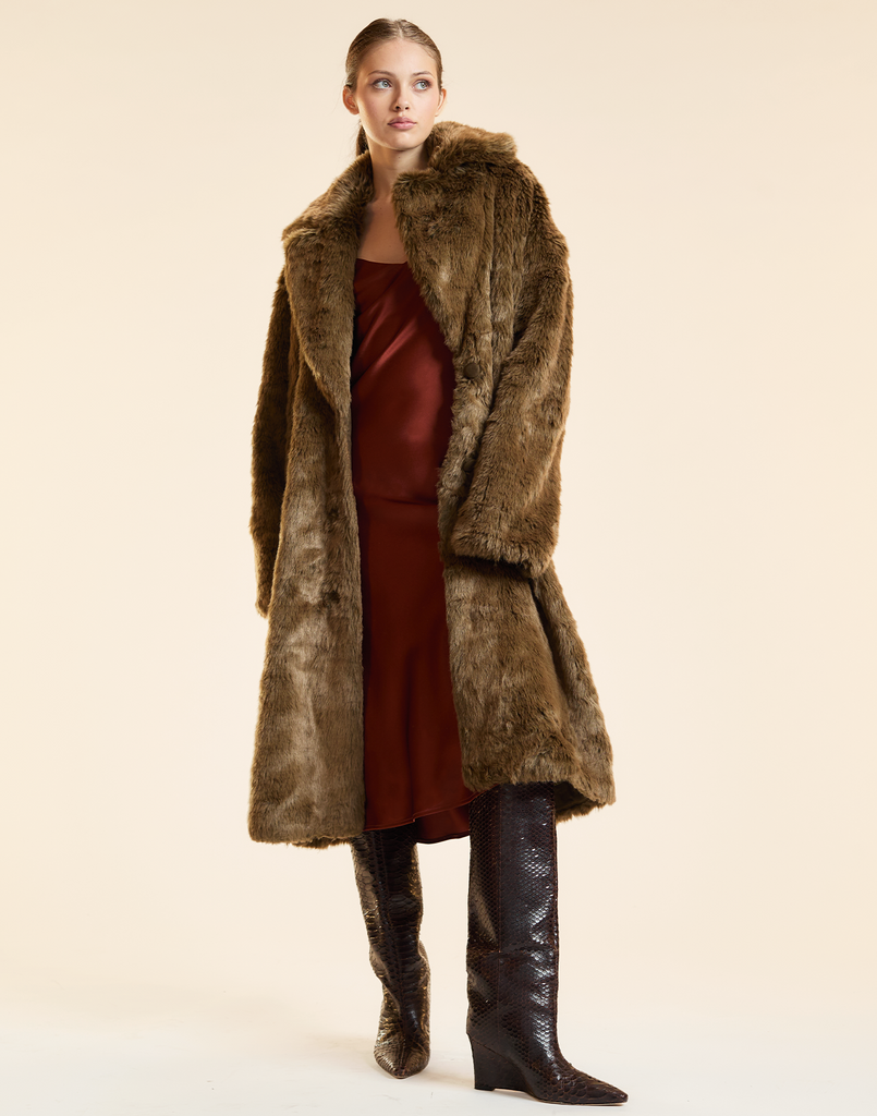 Uptown Faux Fur Trench