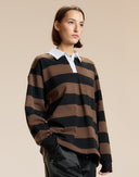 Black Brown Striped Rugby 
