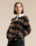 Black Brown Striped Rugby 
