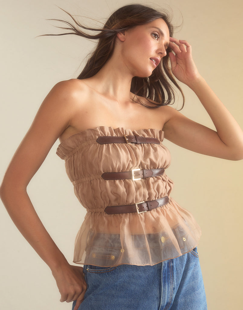 Buckle Up Silk Organza Top