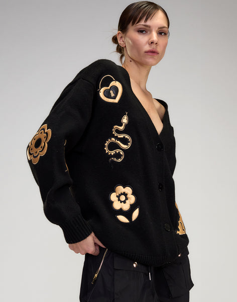 ジプソフィア gypsohila Floral Cable Knit BLACK 新品 ジプソフィア Gypsohila フローラルケーブルニット セーター