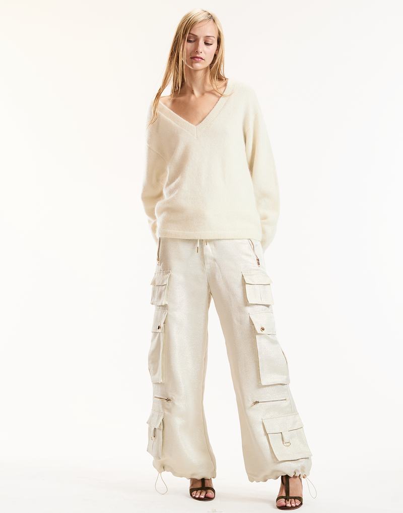 Metallic Cargo Pants