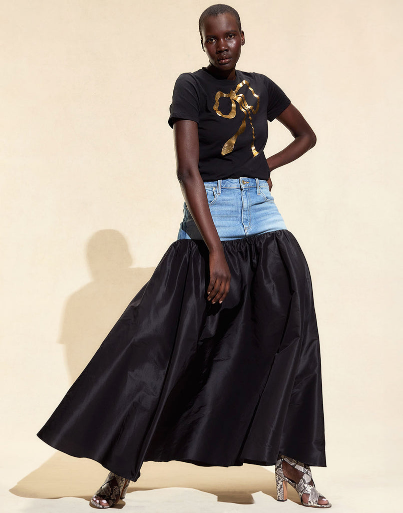 Denim Taffeta Skirt