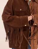 Cynthia Rowley Westward Fringe Suede Jacket