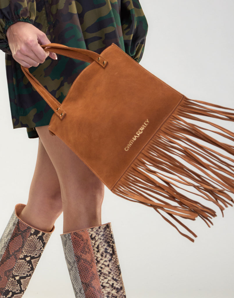 Cynthia Rowley Felicity Fringe Suede Tote