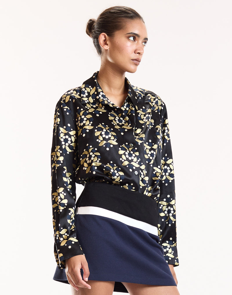Gold Filigree Silk Shirt