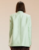 Mint Silk Wool Double Breasted Blazer 