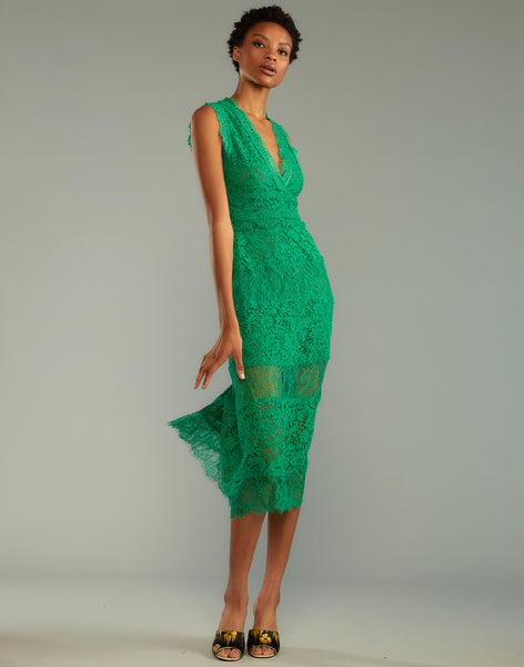 Green Lace Maxi Dress