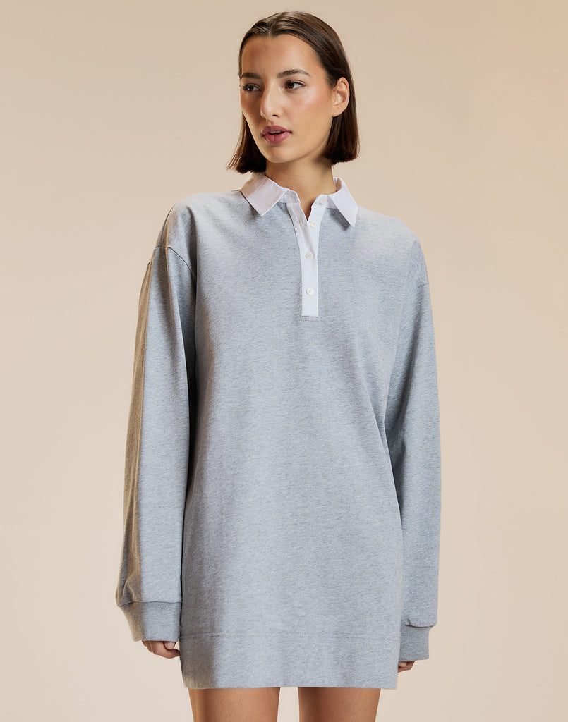 Rugby Mini Dress in Heather Grey