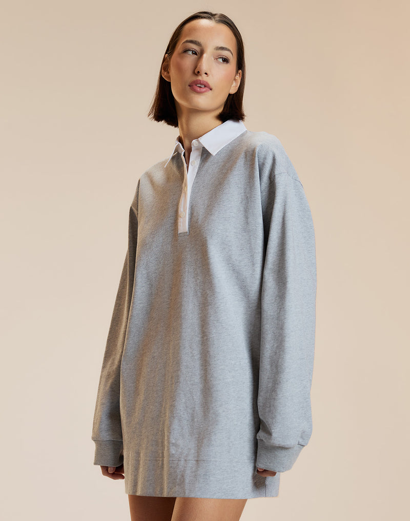 Heather Grey Rugby Mini Dress 