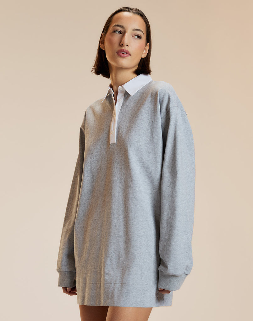 Rugby Mini Dress in Heather Grey