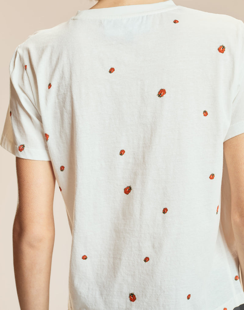 White Ladybug Printed Tee 