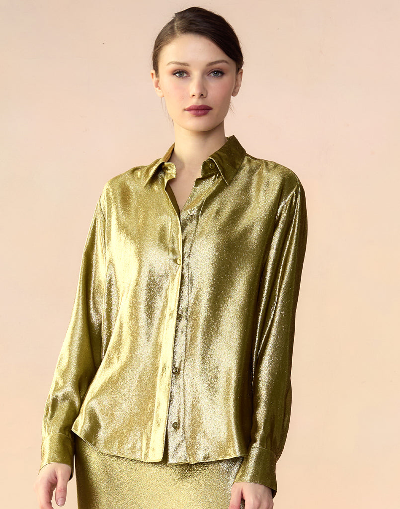 Liquid Gold Lamé Shirt